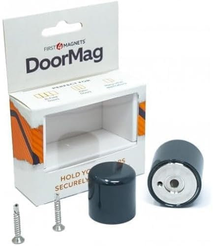DoorMag Bifold Door Magnet | Door Stop & Magnet with Catch | Fixing Screws Included (Anthracite Grey)