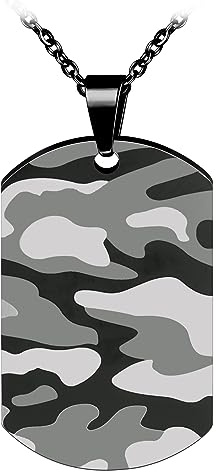 Feilok Herren-Kette Edelstahl Herren Halskette mit Anhänger Militärischen Erkennungsmarken Armee Stil Dog Tag Anhänger für Männer