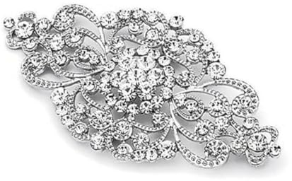 Changyeah Braut Kristallblume Brosche, Vintage Hochzeit Blume Brosche, silberne Kristallkrone, stilvolle dekorative Krone, Kleidung dekorative Accessoires (Silberplatte.)