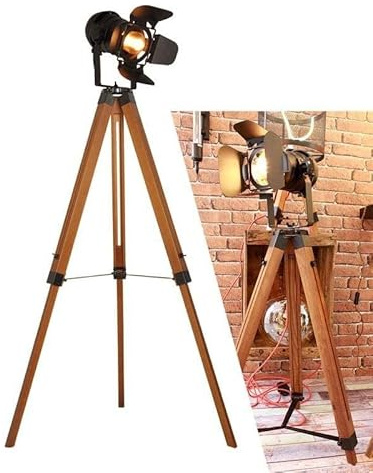B·LED BARCELONA LED - Lámpara de pie vintage con trípode CINEMA 139cm