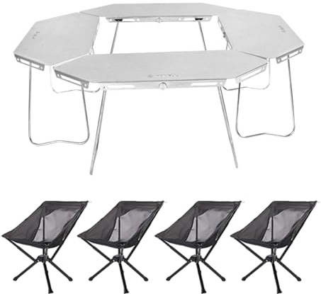 Camping-Spleißtisch-Set mit Stühlen, Outdoor-Camping-Klapptisch, Stuhl-Set, tragbarer Strandtisch, Faltbare Stühle für Camping, Picknick, Reisen, Wohnmobil