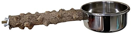 X-Institute Papageien Vogelkäfig Barsch Natürlicher Holzständer Edelstahl Futternapf Futternapf Nymphensittiche