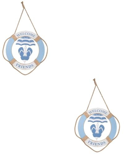 STOBAZA 2stücke Mediterraner Stil Holz Rettungsring Wanddeko Für Zuhause Kreative Wandhängung Für Partys Urlaub Und Outdoor-dekoration Einzigartiges Für Freunde Und Gäste