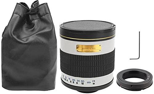 Tele-Prime-Objektiv, 500 mm F6,3 Super-Tele-Spiegelobjektiv, manueller Zoom, Super-Teleobjektiv, passend für AF-Mount-DSLR-Kamera (White)
