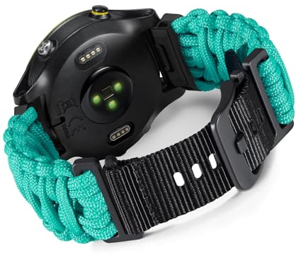 BINLUN Kompatibel mit Garmin Armband Nylon Paracord 550 20MM/22MM/26MM Militär Sports Robustes Für Quickfit-Armband Geflochtene Ersatzarmband Passt Für Fenix/für Forerunner/Für Descent/Für Instinct