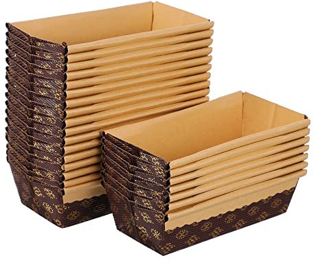 Cabilock 25piezas Moldes Multiusos para Pan Forma De Barco Unidades Resistentes Al Aceite Horneado Aptos para Horno y Microondas para Repostería Casera y Aperitivos