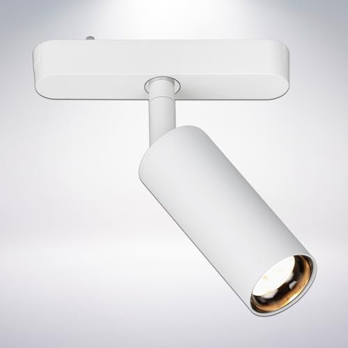 Briloner - Luxtrail LED Tracklight Track System, Warm White, Swivel, Accessories, Tracklight, LED Spot, Ceiling Spot, Spotlight, Ceiling Light, Ceiling Light, 130x40x155mm (WxDxH), White