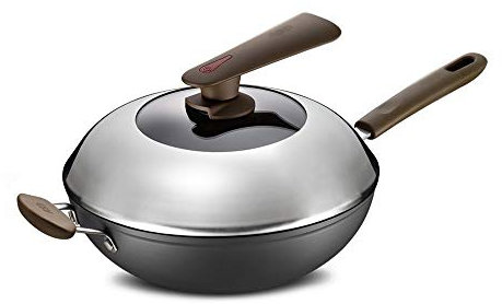 QTYQWC Wok Antiaderente Pentola per Uso Domestico Pentola a induzione Padella Bistecca Tutti usano Gas Speciale