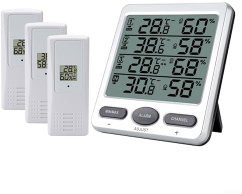 Digital Wireless Weather Station with Temperature and Humidity Sensors, Max/Min Data Logging and Alarm Notifications