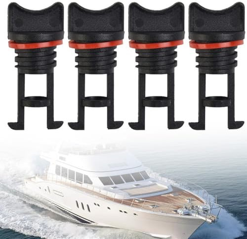Tappi di scarico di ricambio per imbarcazioni marine, confezione da 4 con capocorda di fissaggio e rondelle
