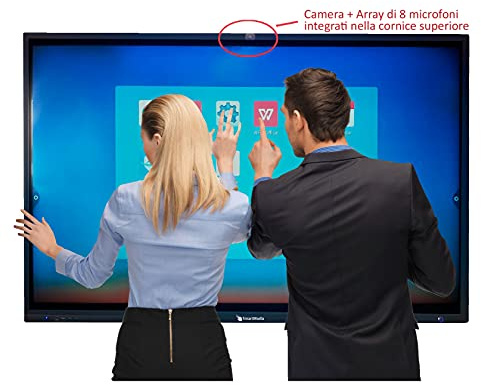 SMARTMEDIA SMAX86 - Monitor lavagna interattiva 86, 4K, fino a 40 utenti con webcam integrata nella cornice (USATO COME NUOVO)
