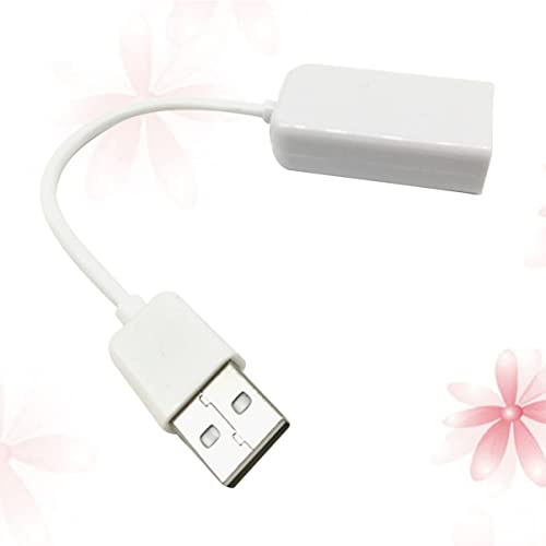 USB 2.0 Soundkarte mit Kabel, Virtuelle 7.1-Kanal Ausgabe, Weiß | Kunststoffgehäuse, LED Anzeigen, für Notebook und Laptop, Audio Zubehör