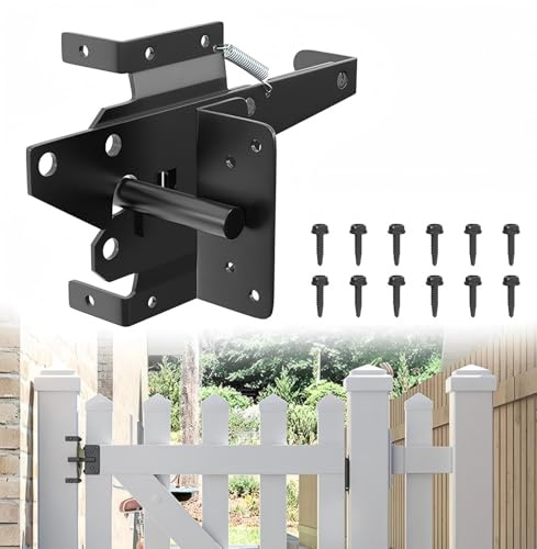 Gartentorfalle,Gartentor Riegel Hergestellt aus Rostfreiem Stahl, langlebig und Rostbeständig,Riegel Gartentor mit 12 Schrauben für Gartentore, Hofzäune, Pooltore, Schuppen,eine Hühnerstalltür