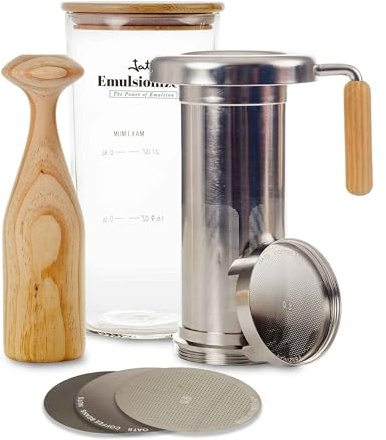 JATA JEEM2450 - Máquina para Leche Vegetal Casera, Zumo, Sopa, Caldos Caseros, Sopas, …Tritura, Filtra y Emulsiona. Filtro de Acero Inoxidable. Emulsionizer