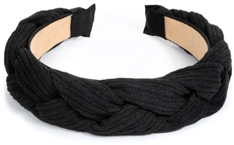 BOOMTOP Oktoberfest Haarreif Dirndl Kordsamt Geflochten Stirnband Kord Breit Haarband Vintage Gepolsterte Haarreifen Trachten Haarschmuck Kopfband für Damen und Mädchen Schwarz