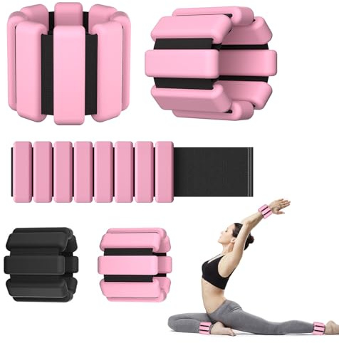 2 PCS Adjustable Wrist Weights Ankle Weights Set for Exercise/Walking/Jogging/Yoga/Aerobics/Pilates Weight-Bearing Bracelet Fitness Wristband