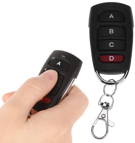 Telecomando Universale Garage 433MHz, Clonazione Telecomando per Porta Garage 50m Portata, Cancello Garage Telecomando Sostitutivo con 4 Tasti, Telecomandi Garage Auto con Codice Fisso
