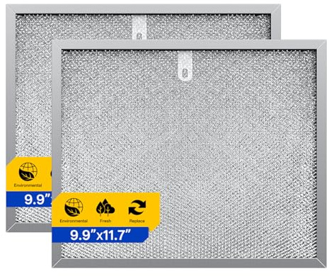 97007894 Stove Hood Vent Filters 9.9 x 11.7 Compatible with WB2X3998 Range Hood Filter Replacement Fit's N-utone Kitchen Exhaust Fan Filter Blocks Grease & Filters Oven Air (2-Pack)