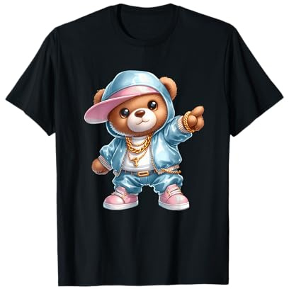 Hip Hop Swag Teddy Bear Style Maglietta