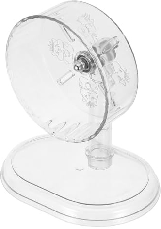 MUELODSIC Hamsterhjul med Stativ Transparent Löphjul för Hamstrar Chinchillor Gerbiler Smådjur Träningshjul med Panoramaöversikt och Lättskött Design