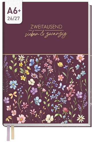 Häfft® Chäff-Timer Mini Taschenkalender 26/27 A6+ Blooming Day | 17 Monate Terminkalender klein von Aug. 2026 - Dez. 2027 handlicher & praktischer Wochenplaner für Hand- & Hosentasche