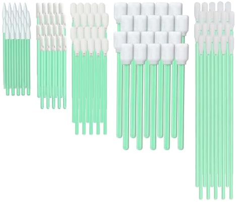 Plkjiu 130Pcs Cleaning Swabs Kit - Multi-Purpose Lint Free Swabs for Printer Print Head, Camera Lens, Electronics & Optics, 5 Types Microfiber Knitted Polyester Swab Sticks