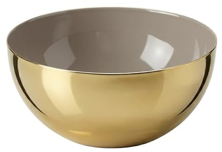 EDZARD skål liora (Ø 12,5 cm), högglanspolerad, insida pärlbeige – liten dekorativ skål och snacksskål, modern serveringsskål rund, guldfärgad, dekoration för bord, vardagsrum och kök