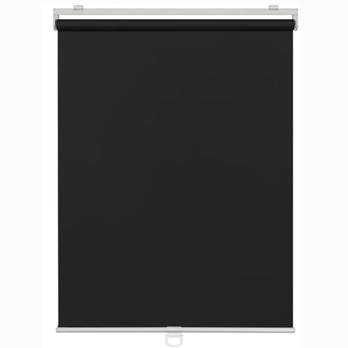 Mörkläggningsrullgardiner för fönster, sladdlösa rullgardiner, värmeisolerande/insynsskyddande fönstergardiner, infällbara balkonggardiner, enkel att installera (Black W165xH140cm)