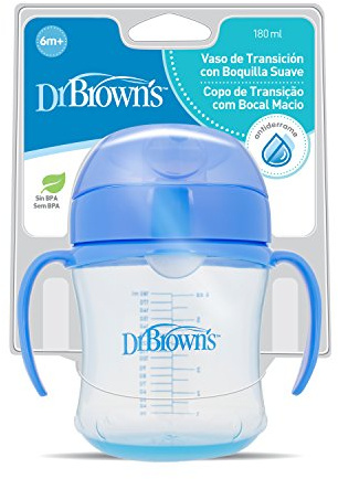 Dr. Brown's TC61001SPX - Bicchiere di transizione con beccuccio morbido, colori assortiti, 180 ml