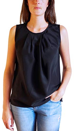 Posh Gear Dam Silkesblus Gileseta Blus 100% silke, Svart, L