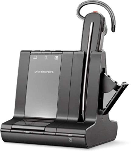 Plantronics DECT-Mono-Headset 'Savi W8245' konvertibel, mit Basisstation, Überkopfbügel + Nackenbügel und Ohrhaken, SoundGuard und Batterieladefach, Schwarz