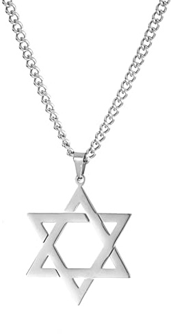 ShiQiao Spl Star of David Necklace for Women Men Hexagram Necklace Silver Pendant Birthday Christmas Gifts for Boys Girls