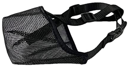 Luckxing Maulkörbe Für Hunde Mit Abgerundetem Mesh, Hundemaulkorb Aus Nylon Atmungsaktiver Maulkorb Für Kleine, Mittelgroße Und Große Hunde, Das Fressen, Und Kauen (Schwarz)