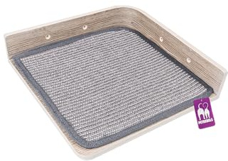 Petrebels Kletterwand, Eck-Katzenbrett Corner Lounge 35 cm, Kratzbaum Wand, Premium Qualität Wandkratzbaum, Katzenbett Wandmontage, Holz Farbe Eiche-Altgrau Look