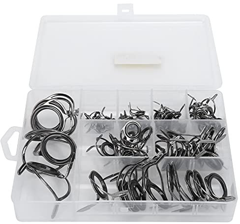 HERCHR Angelruten-Spitzen-Set, Rutenspitzen-Reparatur, Angelruten-Führungsspitze, Angelruten-Führungsset, Stangen-Augenführungs-Set, Angelzubehör Zum Austausch