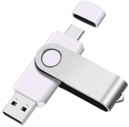 Yaxiny Clé Type C 8 Go OTG - Pen Drive USB 3.0 Compatible Smartphones Android avec Double Interface Type C et A - Métal Blanc