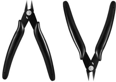 2 Pcs Black Wire Cutters - Electrical Flush & Side Cutters for Soft Copper & Electrical Cable, DIY Crafts & Jewelry Making