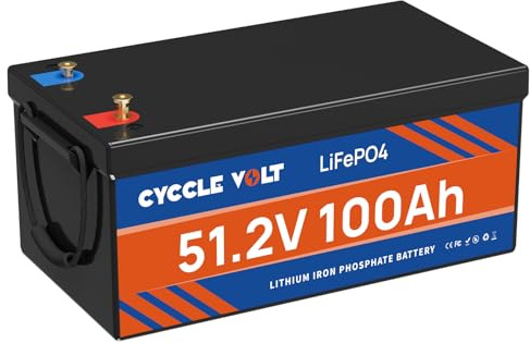 48V 100Ah LiFePO4 Batterie, CYCCLEVOLT 100A BMS 48V solar Batterie mit großer Kapazität, 5KWh energiespeicher, perfekt für Boote, Wohnmobile, Trolling Motor, Energiespeicher für Zuhause