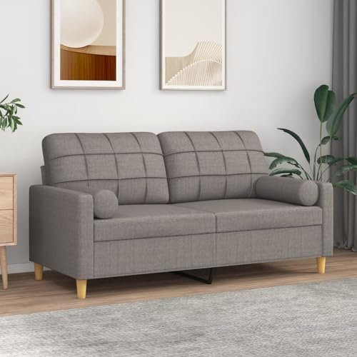 LAPOOH 2-Sitzer-Sofa mit Zierkissen Taupe 140 cm Stoff, Sofas & Couches, Sofa Wohnzimmer, Sofa Für Jugendzimmer, Relaxsofa, Sofa Für Schlafzimmer, Polstersofa 3200789