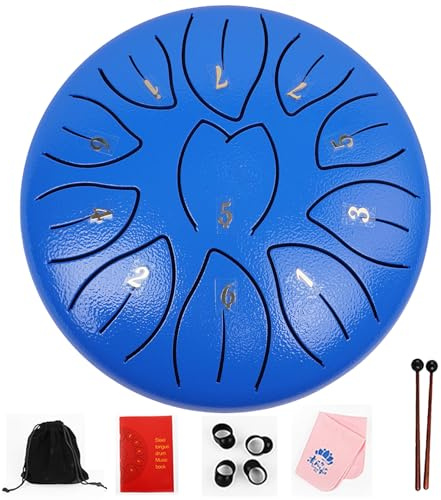 Rain Drum Outdoor | 6 Zoll 11 Töne Steel Tongue Drum Regentrommel | 15,2 cm Zungentrommel für Kinder | Wasserdicht Handtrommel Musikalisches Glockenspiel Instrument (K)