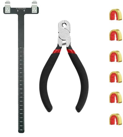 aghoer Bogensehne Zange Bogenzubehör - Bogenschnur Nockpunktzange - für Einstellung Recurve Bogen Langbogen Traditioneller Bogen abstimmen (T-sq, Zange + 6 Nocken)
