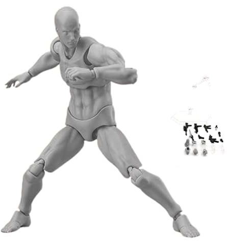 Leere Action -Abbildung, 15 cm/5,9 Zoll bewegliche Gelenke Männliches Körpermodell mit Stützbasis, Fähigkeitsschannin -Figur zum Skizzieren, Malerei, Zeichnen, Künstler