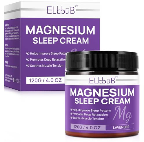 Magnesium Sleep Cream - Natürliche Lavendel-Magnesium-Lotion mit Mandelöl & Vitamin E für Entspannung, schnelle Absorption & Hautpflege - Für alle Hauttypen geeignet
