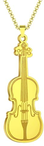 Sopodbacker Halskette Ketten Schmuck Herren Frauen Anhänger Necklace Geige Ornament Anhänger Halskette Frauen Saiten Musiker Schmuck