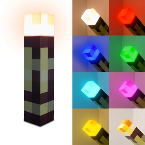 OVLENG Lampada da Parete Torcia MCraft - Lampada da Notte Ricaricabile 11'', USB-C per Lampada da Comodino per Soggiorno, Gaming, Studio, Camera, 7 Colori