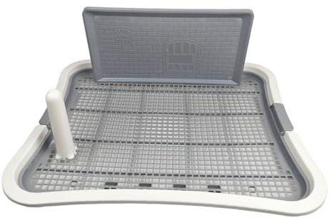 Fenteer Toilettes pour Chien Bac à Litière pour Chiot Plateau d'apprentissage Urinoir Intérieur avec Paroi Haute Anti-éclaboussures Adapté pour Le Dressage de, Blanc