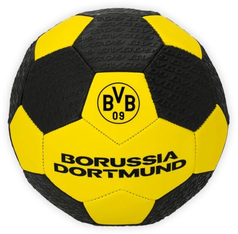 Dortmund Borussia BVB Fußball Größe 5 – Relief Ball mit Struktur, Schwarz-Gelb, Offizielles Fanprodukt, Trainings- & Freizeitball für Kinder & Erwachsene