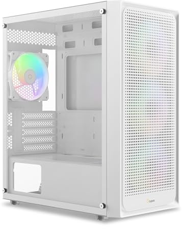 Gamma C50 WH ARGB Micro-ATX Mini Tower PC Case,4 Pre-Installed ARGB Fans,Side Panoramic View,Fully Ventilated Airflow,Magnetic Dust Filters,Support Max 360mm AIO/340mm GPU,for MATX/ITX