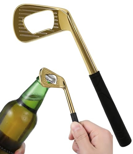 Golf Bottle Opener Keyring, Gold Golf Club Bottle Opener, Personalized Golf Gifts, Beer Opener, Unique Golf Keychain for Golf Lovers