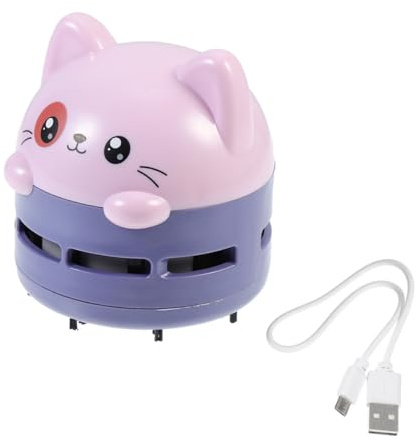 Ipetboom Mini Aspirateur Portable de Bureau sans Fil USB Aspirateur de Table Compact Violet Nettoyeur de Poussière Léger pour Clavier Voiture et Maison Pratique